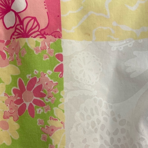 Lilly Pulitzer pastel patchwork cotton midi summer dress w/ lace waist detail - Picture 2 of 6